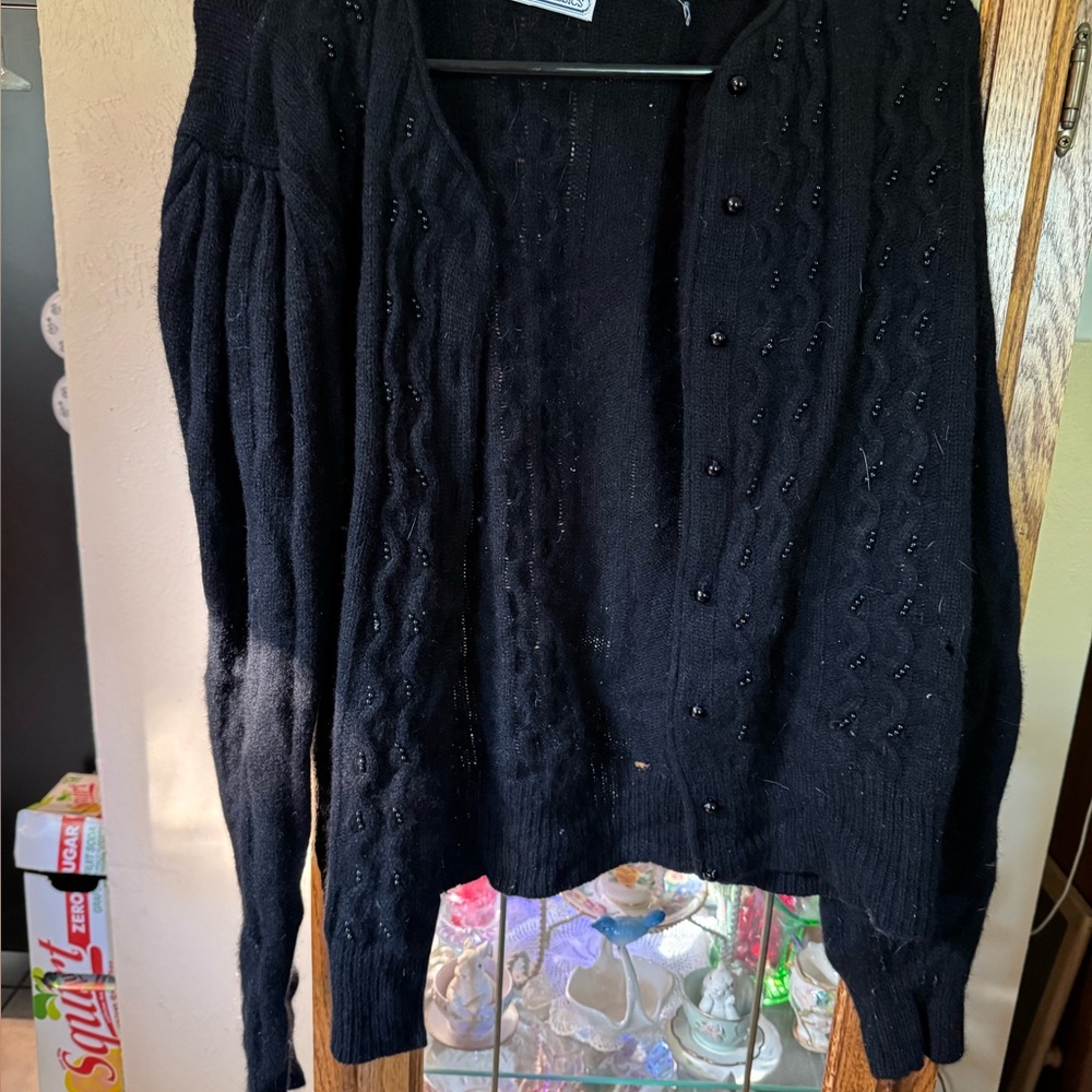 Classic Black Lambswool Sweater